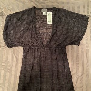 Black crochet style swimsuit cover up